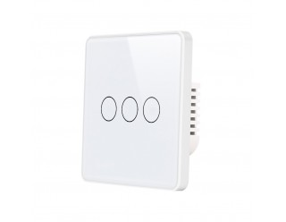 Akubela 3 Gang Touch Switch (EU version) - White